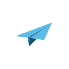 Paper airplane icon. Vector illustration, flat design.