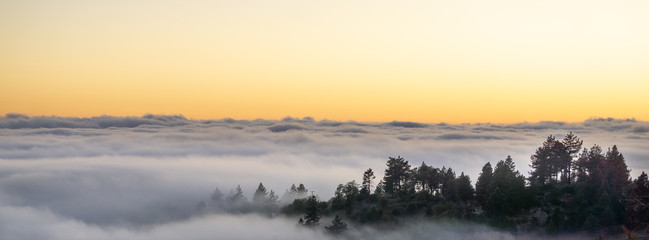 Fototapeta na wymiar horizontal panorama over the clouds
