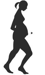 a silhouette of a pregnant woman stretching 妊婦シルエット-ストレッチ
