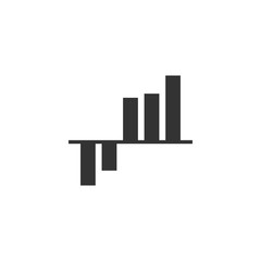 Bar graph chart icon. Vector illustration, flat design.