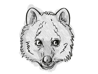 Quokka Endangered Wildlife Cartoon Retro Drawing