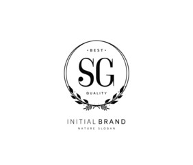 S G SG Beauty vector initial logo, handwriting logo of initial signature, wedding, fashion, jewerly, boutique, floral and botanical with creative template for any company or business.