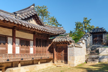 Awesome view of courtyard of the Nakseonjae Complex in Seoul