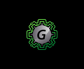 Network Connection Technology Letter G Logo Icon.