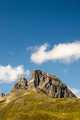 landscape of mountains and blue sky