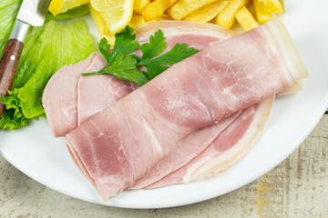 jambon blanc et frites