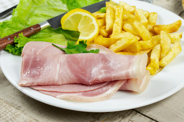 jambon blanc et frites