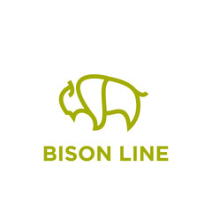bison line unique animal logo icon designs icon vector © Alpha Vector