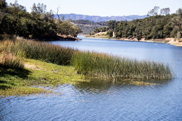Golden hills in Lake Berryessa Napa County California