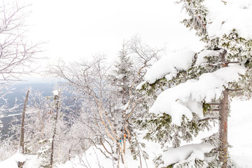Beautiful view from the top of the Two-headed hill. Taganay national Park, South Ural, Chelyabinsk region, Russia.