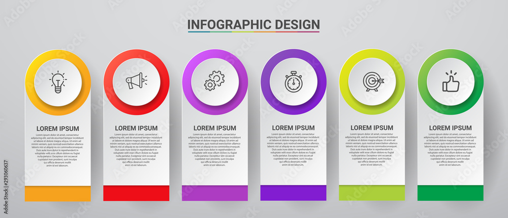 Aufkleber business data visualization.steps process chart. abstract elements of graph, diagram with steps, opt
