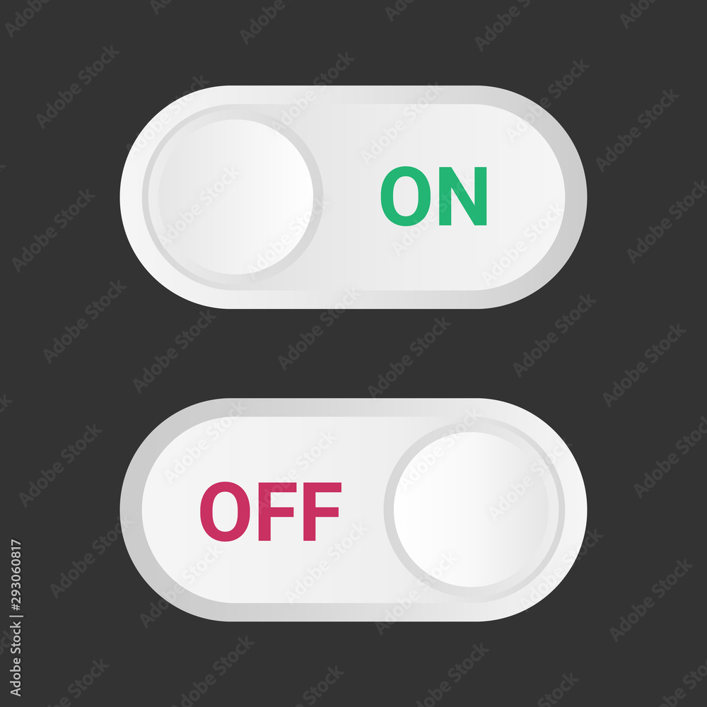 Aufkleber switch on off toggle button vector design