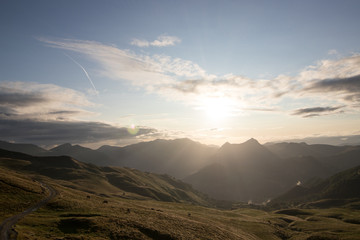 landscape of mountains and blue sky