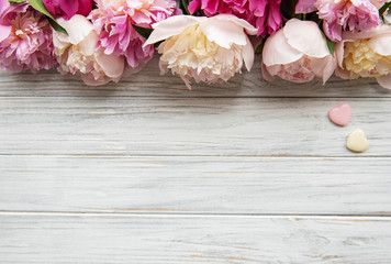 Background with pink peonies