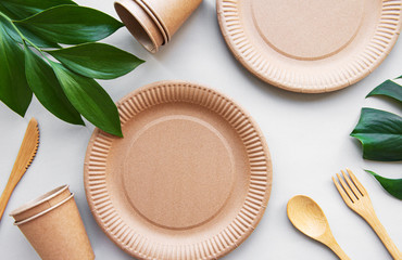 Zero waste concept,  recycled tableware