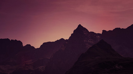 sunset in the mountains