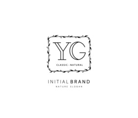 Y G YG Beauty vector initial logo, handwriting logo of initial signature, wedding, fashion, jewerly, boutique, floral and botanical with creative template for any company or business.