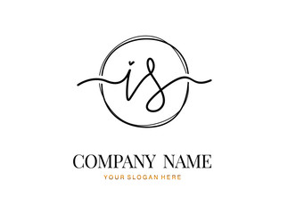 I S IS Initial handwriting logo design with circle. Beautyful design handwritten logo for fashion, team, wedding, luxury logo.