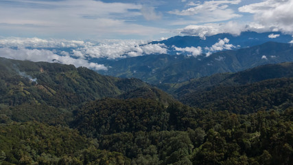 Naklejka premium Beautiful aerial view of Perez Zeledon Town and Church in Costa Rica