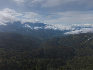 Beautiful aerial view of Perez Zeledon Town and Church in Costa Rica