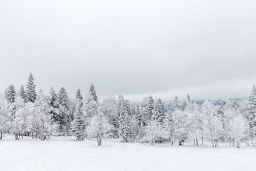 Winter landscape. Taganay national Park, Chelyabinsk region, South Ural, Russia