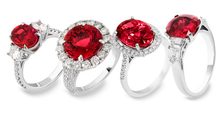 ruby rings jewelry with gemstones and  diamonds
