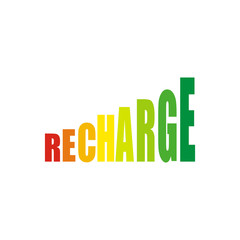Rainbow Battery Recharge typography logo illustration