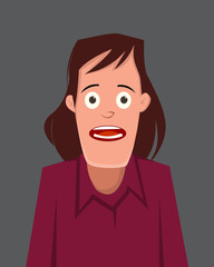 Man appalling facial expression vector illustration.