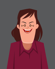 Man cheerful facial expression vector illustration.