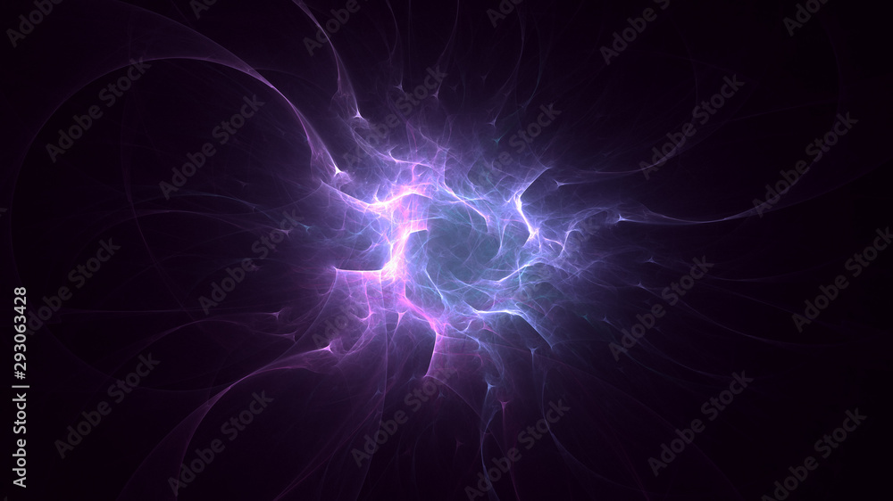 Poster 3d rendering abstract technology fractal background