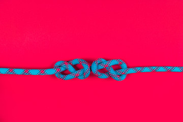 Rope and knot on  background.
