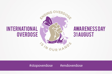 International Overdose Awareness Day greeting card or poster design element