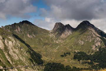 landscape of mountains and blue sky