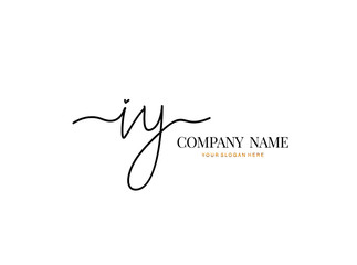 I Y IY Initial handwriting logo design with circle. Beautyful design handwritten logo for fashion, team, wedding, luxury logo.