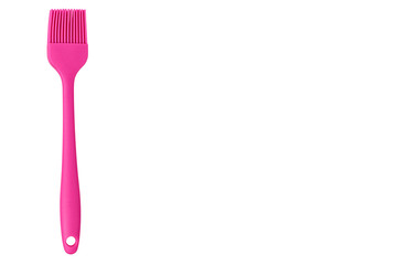 Pink culinary brush, kitchen utensil. Isolated background