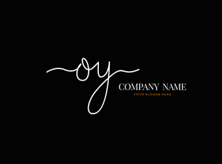 O Y OY Initial handwriting logo design with circle. Beautyful design handwritten logo for fashion, team, wedding, luxury logo.