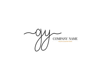G Y GY Initial handwriting logo design with circle. Beautyful design handwritten logo for fashion, team, wedding, luxury logo.