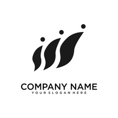 Fototapeta premium abstract initial letter W logo design template