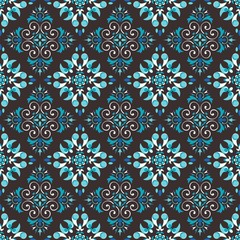 seamless pattern with batik of ethnic pattern. Vector Floral Illustration in asian textile. Design inspiration