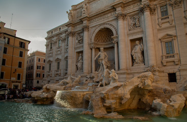 Obraz na płótnie Canvas Rome, Italy. Famous Trevi Fountain and Palazzo Poli (Italian: Fontana di Trevi) in italian city of Roma.