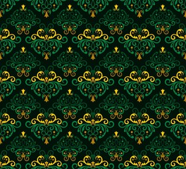 seamless pattern with batik of ethnic pattern. Vector Floral Illustration in asian textile. Design inspiration