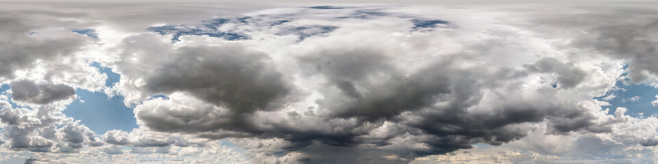 Seamless cloudy blue sky hdri panorama 360 degrees angle view with zenith and beautiful clouds for...