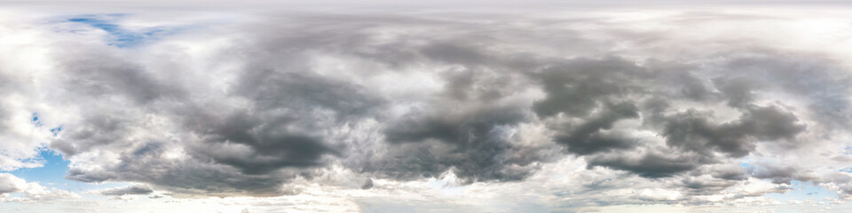 Seamless cloudy blue sky hdri panorama 360 degrees angle view with zenith and beautiful clouds for...