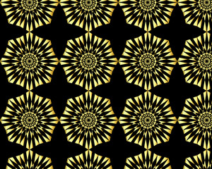Gold gradient with black background pattern design