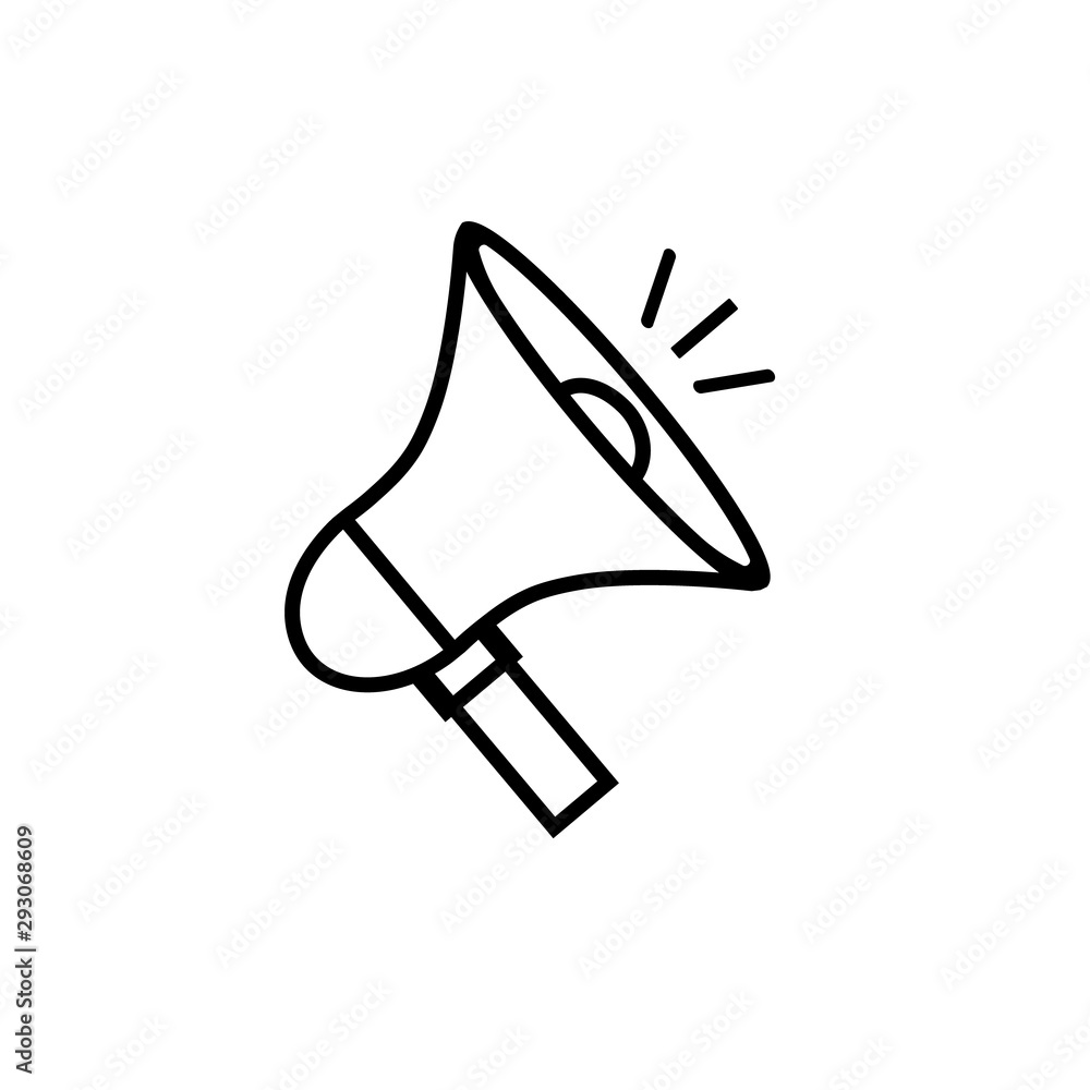 Poster Megaphone Isolated Flat Web Mobile Icon / Vector / Sign / Symbol / Button / Element / Silhouette