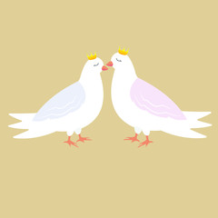Cute dove, bird, art, vector illustration