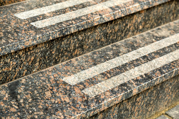 Detail of a house facade. New granite stairs.