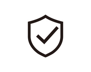 Shield check mark icon symbol vector