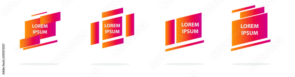 Aufkleber set of abstract modern graphic elements. colorful vector gradient shapes composition. template for d