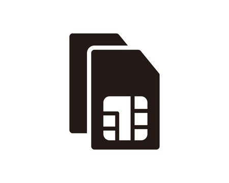 Double sim card icon symbol vector